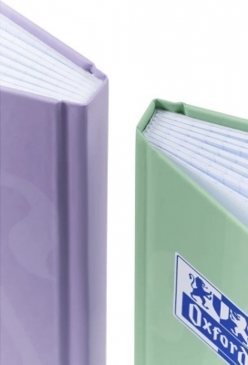 Caiet Oxford Touch Pastel, A5 96 file, coperta plastifiata rigida soft touch, PEFC, margine liniata, patratele, diverse culori pastel 